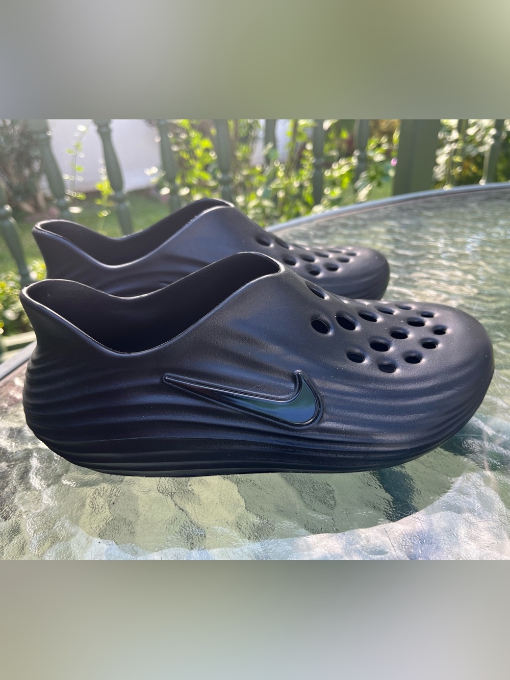 Nike Big Kids ReactX Rejuven8 Slip-On Clogs Triple Black Youth 5Y (W6/M5)